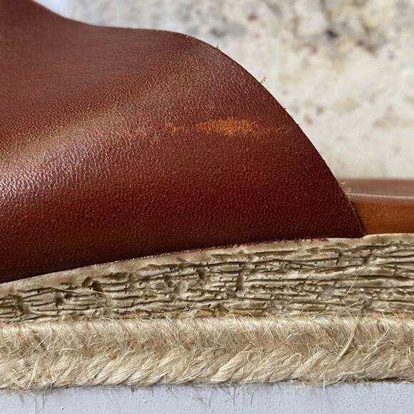 Bertuchi Slip On Brown Leather Slide Sandals Wedge Spain Size 41 US 9.5 - Picture 7 of 13
